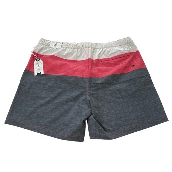 NWT Coast The Volley Short Swim Trunk Men’s Size XL Grey Red - Picture 2 of 11